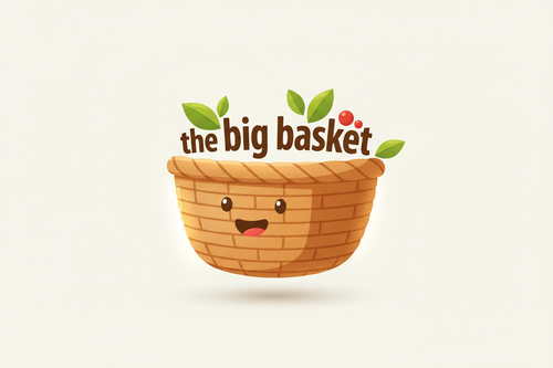 An animated basket with the words the big basket inside